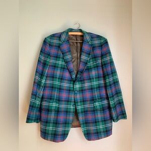 The highland house of laurie
Vtg Tartan Green Plaid Scottish Suit Coat Jacket